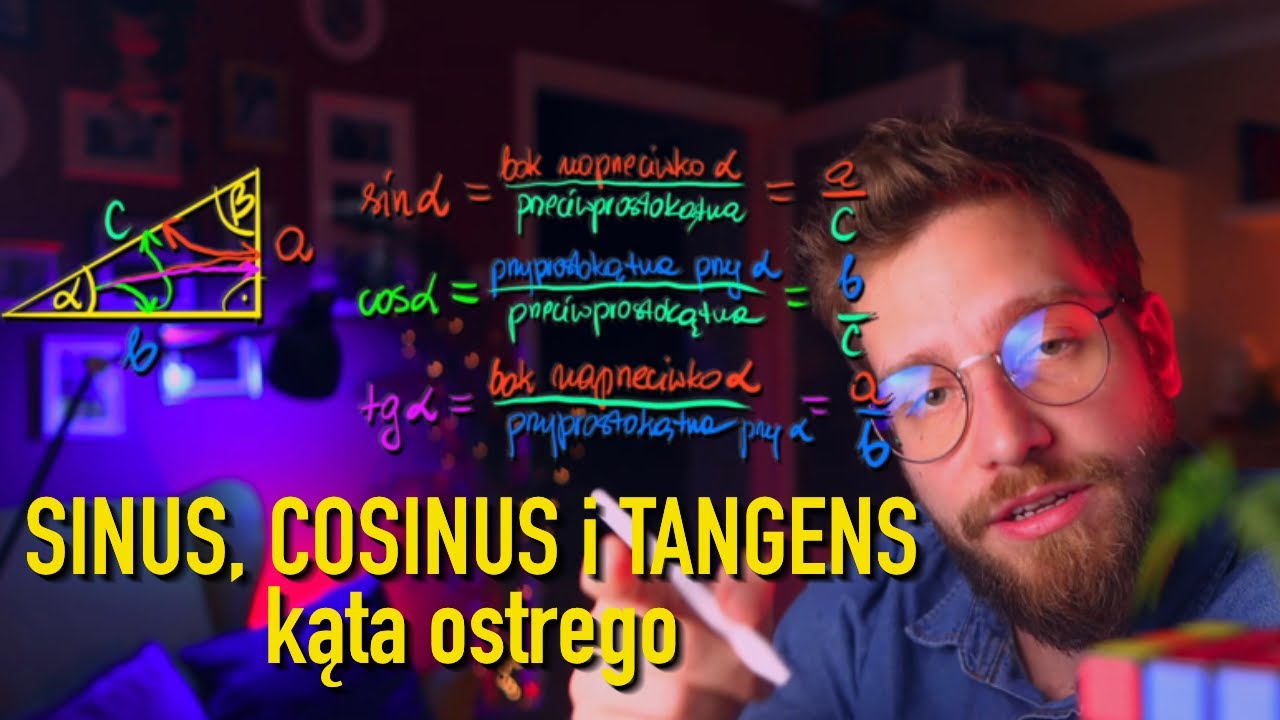 Co to jest SINUS, COSINUS i TANGENS kąta ostrego w tr&oacute;jkącie prostokątnym❓MATURA POPRAWKA 2021 *clip