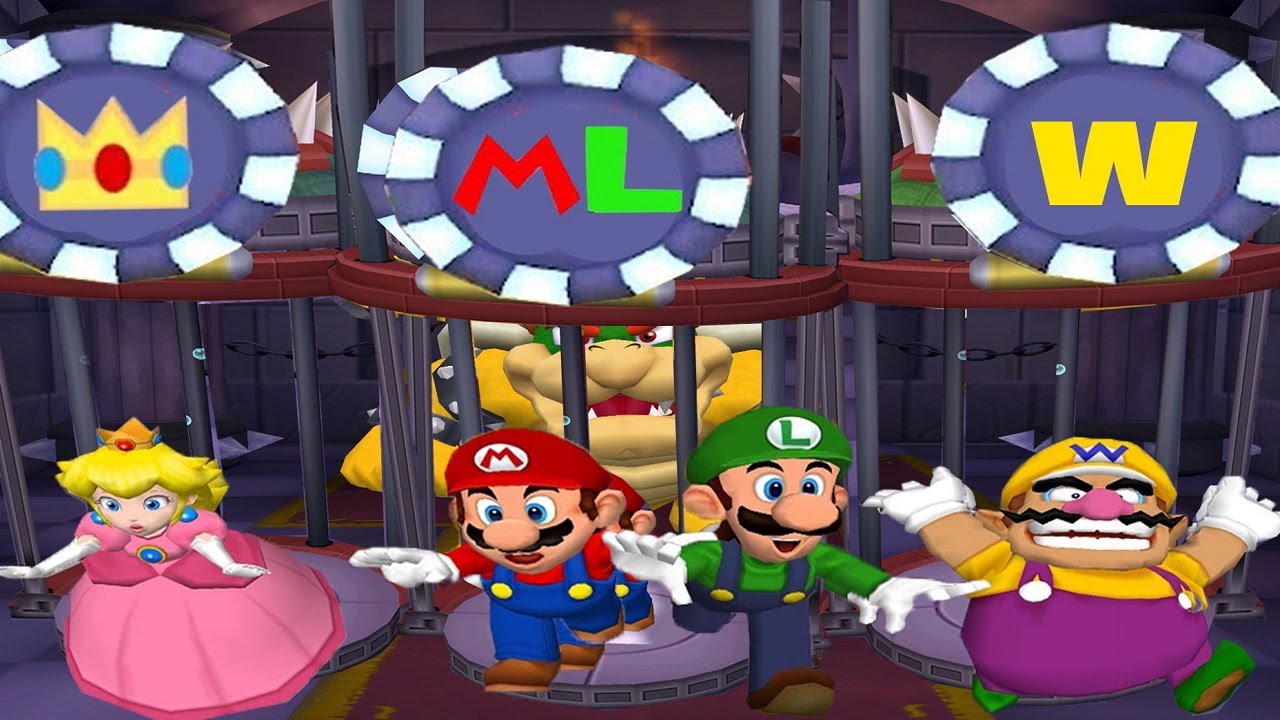 Mario Party 5 MiniGames Peach Vs Wario Vs Mario Vs Luigi (Master Difficulty)
