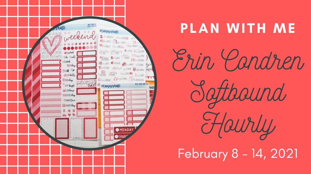 Erin Condren Hourly Softbound LifePlanner | Plan With Me | February 8 - 14, 2021 | PlannerKate