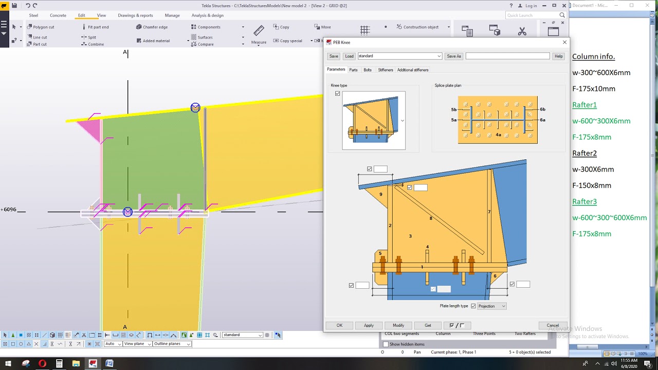 PEB Frame in Tekla Structure 2017