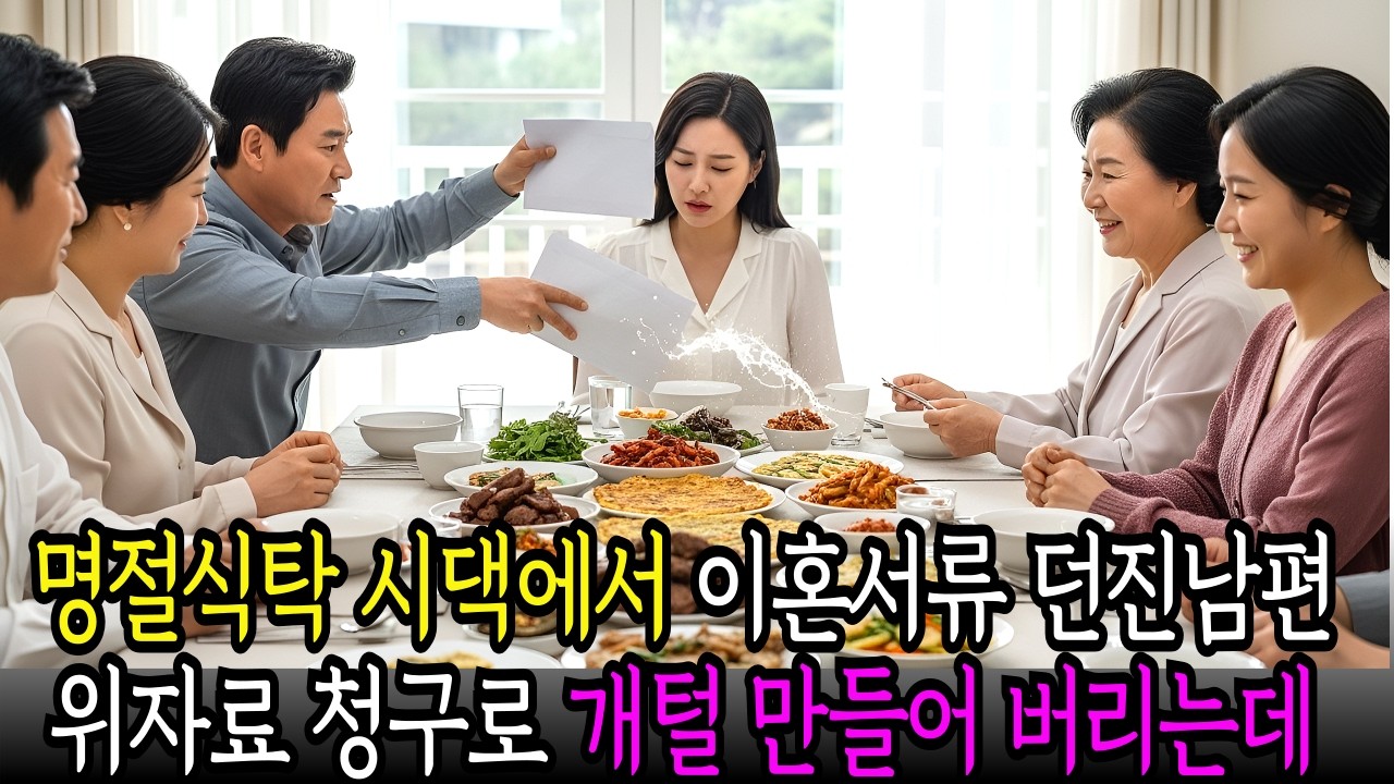 명절저녁에 남편은 시댁식구 앞에서 이혼서류를 건네고,여자는 위자료 청구로 개털을 만들어 버린다./사연오디오/오디오북/감동사연/노후사연/