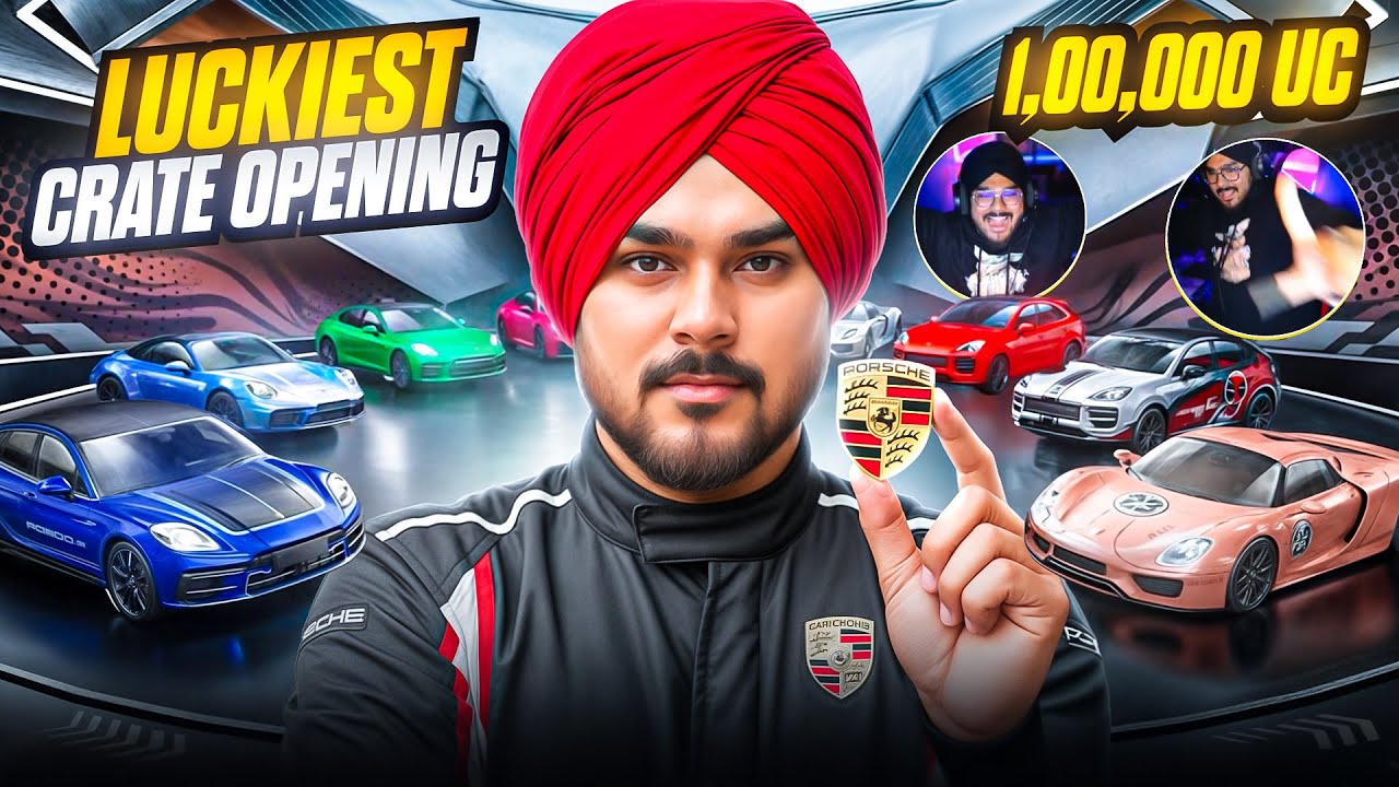 1,00,000 UC 😱 LUCKIEST CRATE OPENING OF NEW PORSCHE SUPER CAR 🔥BGMI CRATE OPENING HIGHLIGHTS 