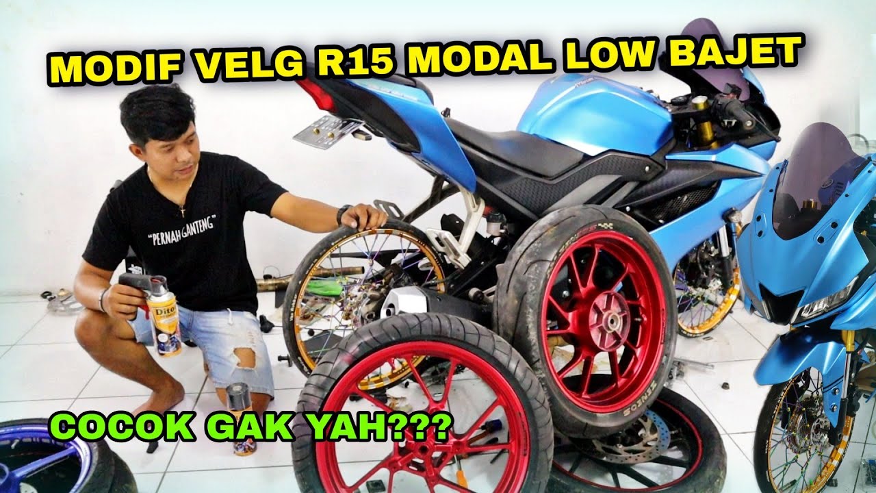 MODIF VELG R15 V3 KEKINIAN ‼️ RED CANDY SEMIDOFF