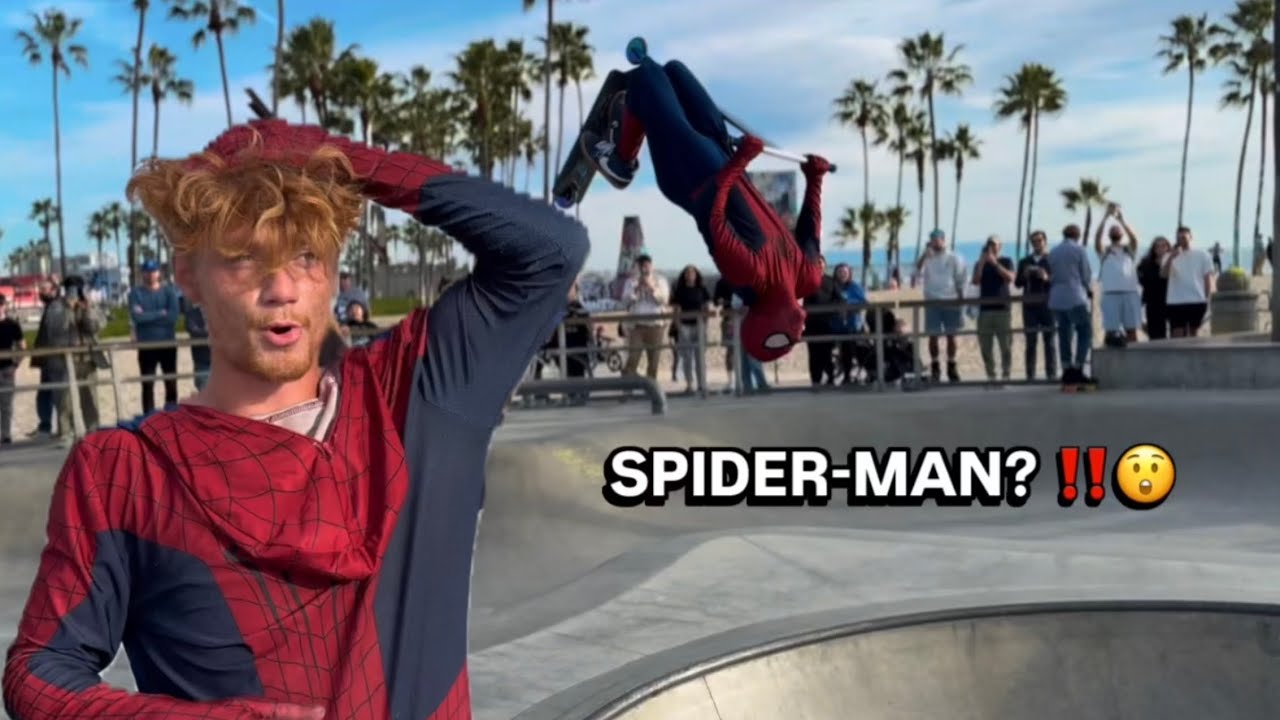 Merchants Of Venice Beach - Spider-Man Crashed a Birthday In Venice #viral #venice #spiderman #flip 