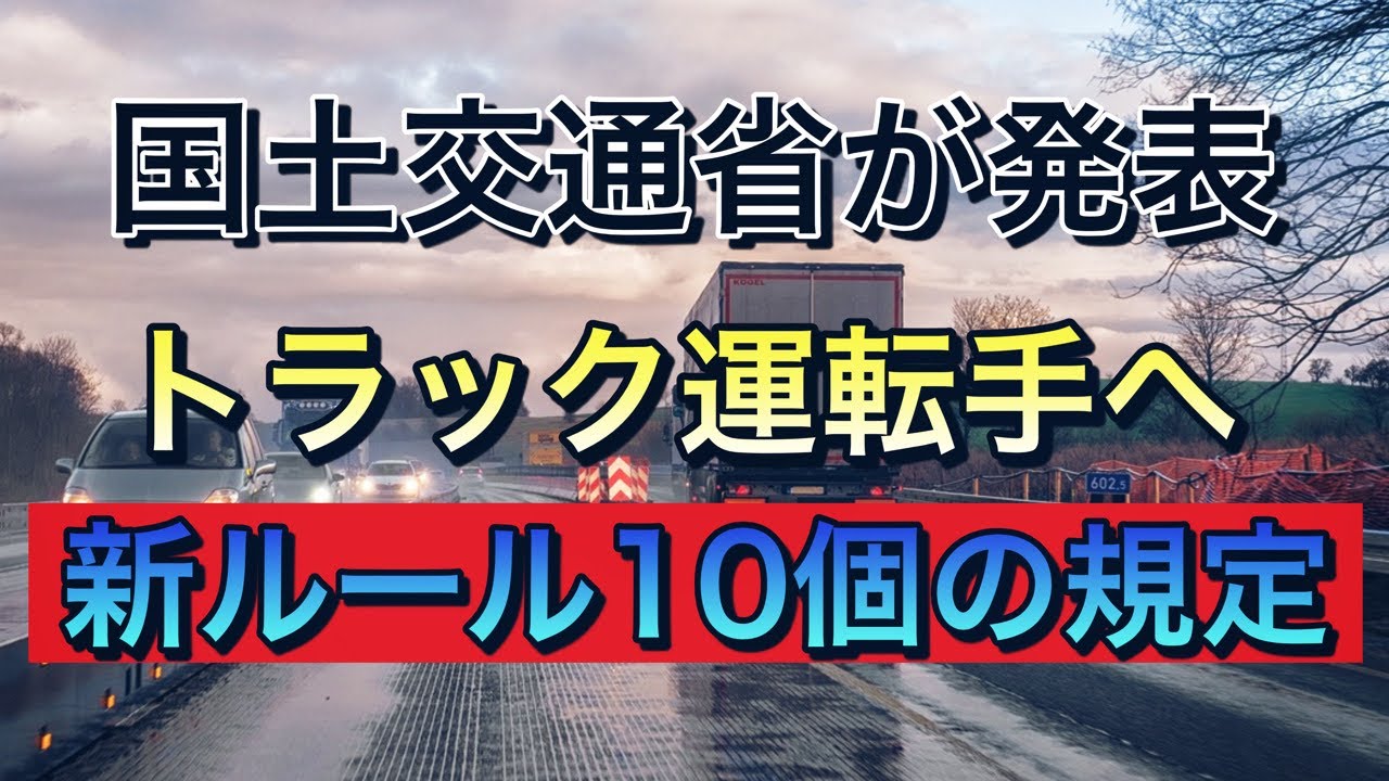 国土交通省が発表したトラック運転手への【厳しい新ルール10個の規定】