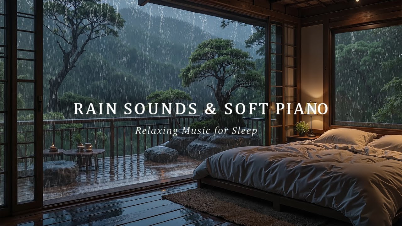 Soothing Rain & Piano 🌲 Drift Off Naturally into Deep Sleep with Gentle Healing Night Ambience