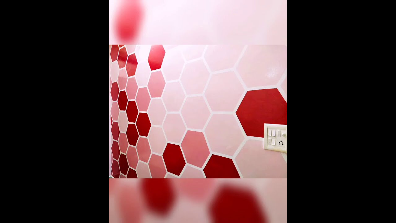 Easy DIY honeycomb wall painting/ Hexagon shaped Honeycomb accent wall/ wall makeover