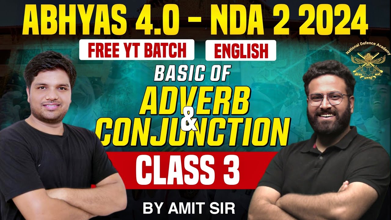 Basics Of Adverb and Conjunction For NDA | Complete English For NDA 2 2024 | Learn With Sumit