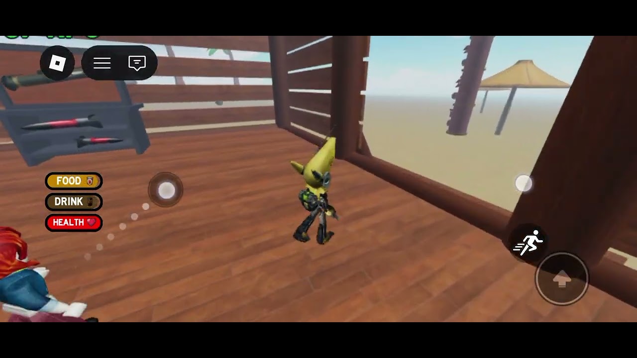 Jogando Roblox no 99 noites no mar 