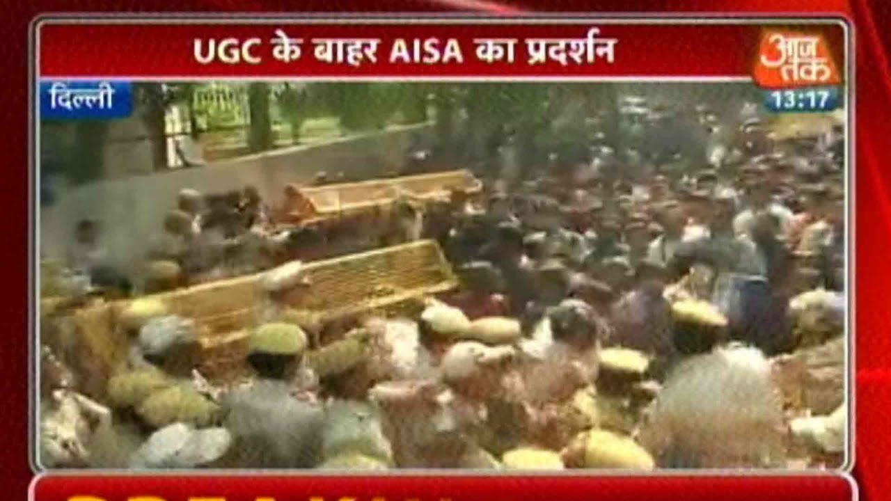 Students Gather At UGC Office To Protest Against Non Net Fellowhip Decision