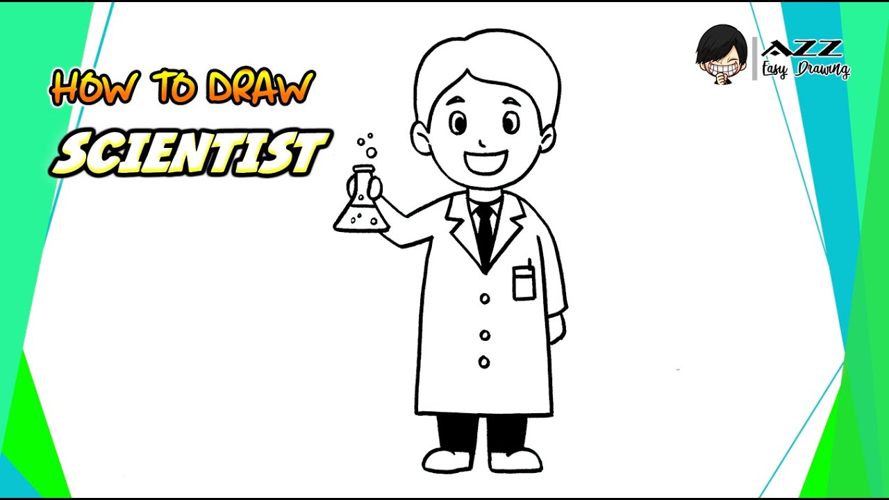 How to draw a Scientist step by step