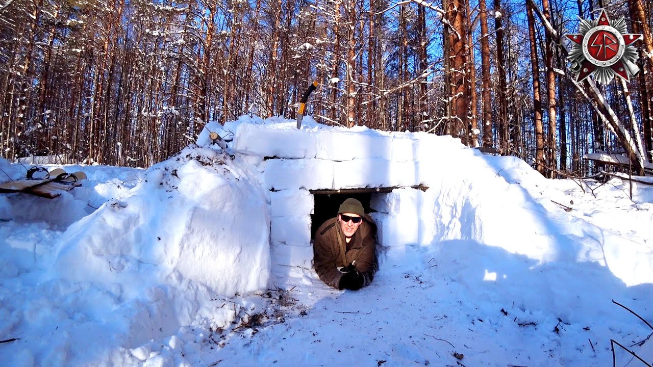 Survival Snow Shelter In -20C
