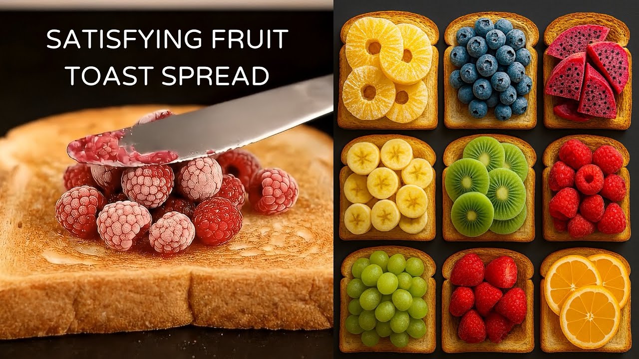 Satisfying AI ASMR Toast Spread | Frozen Fruit | 4K Quality