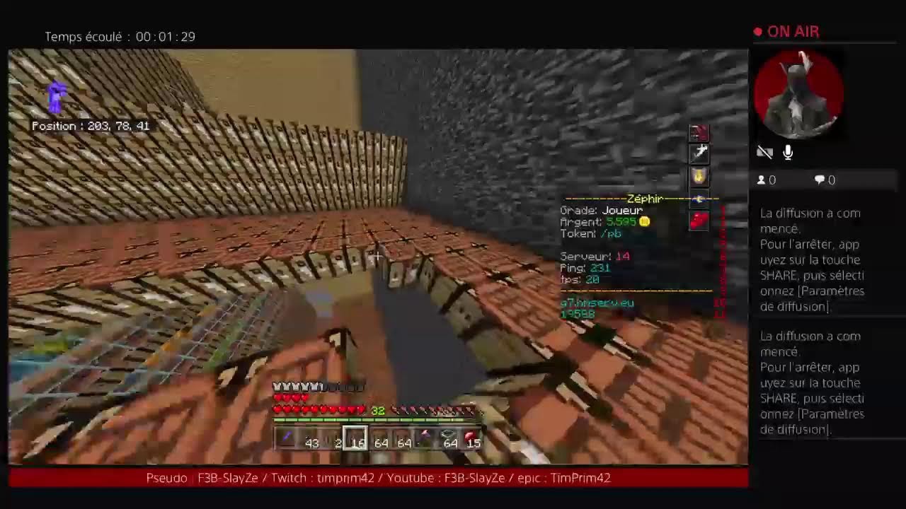 Live {MINECRAFT} PS4 FR ZEPHIRMC
