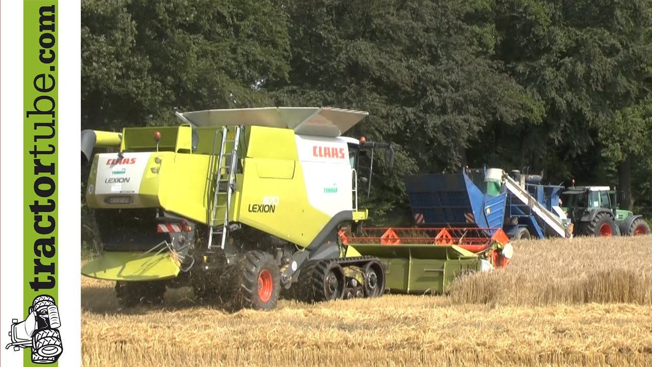 Claas Lexion 670 TT und Claas Tucano 470 und Getreide- Mühle in der Gerste  - Terhuf Agrarservice