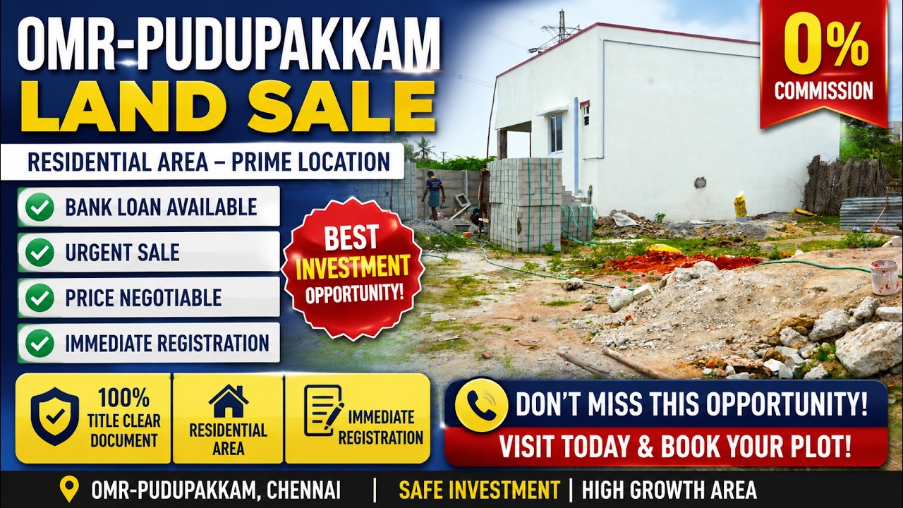 OMR Pudupakkam Land For Sale #landforsaleinchennai #omrplotsale #plotforsale #pudupakkamplotsale