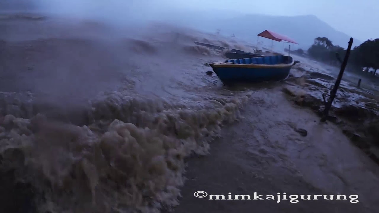फेवातालमा फेरि डरलाग्दो छाल आयो || Thunder & storm in fewa lake || Pokhara News ||