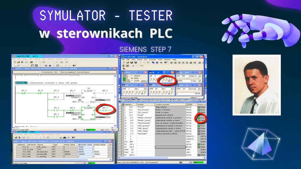 SIEMENS STEP7 jako przykład w środowisku programistycznym podczas symulacji