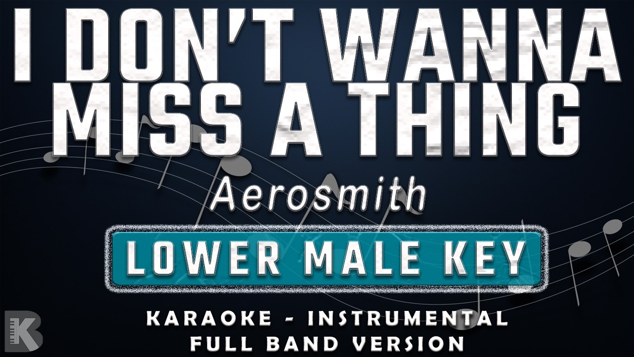 I DON'T WANNA MISS A THING - LOWER MALE KEY - FULL BAND KARAOKE - INSTRUMENTAL - AEROSMITH