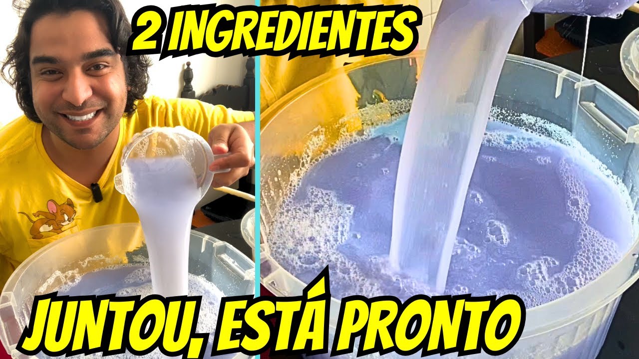 2 INGREDIENTES e Rende Litros! Lava-Roupas Líquido Caseiro com Sabão de Mercado!
