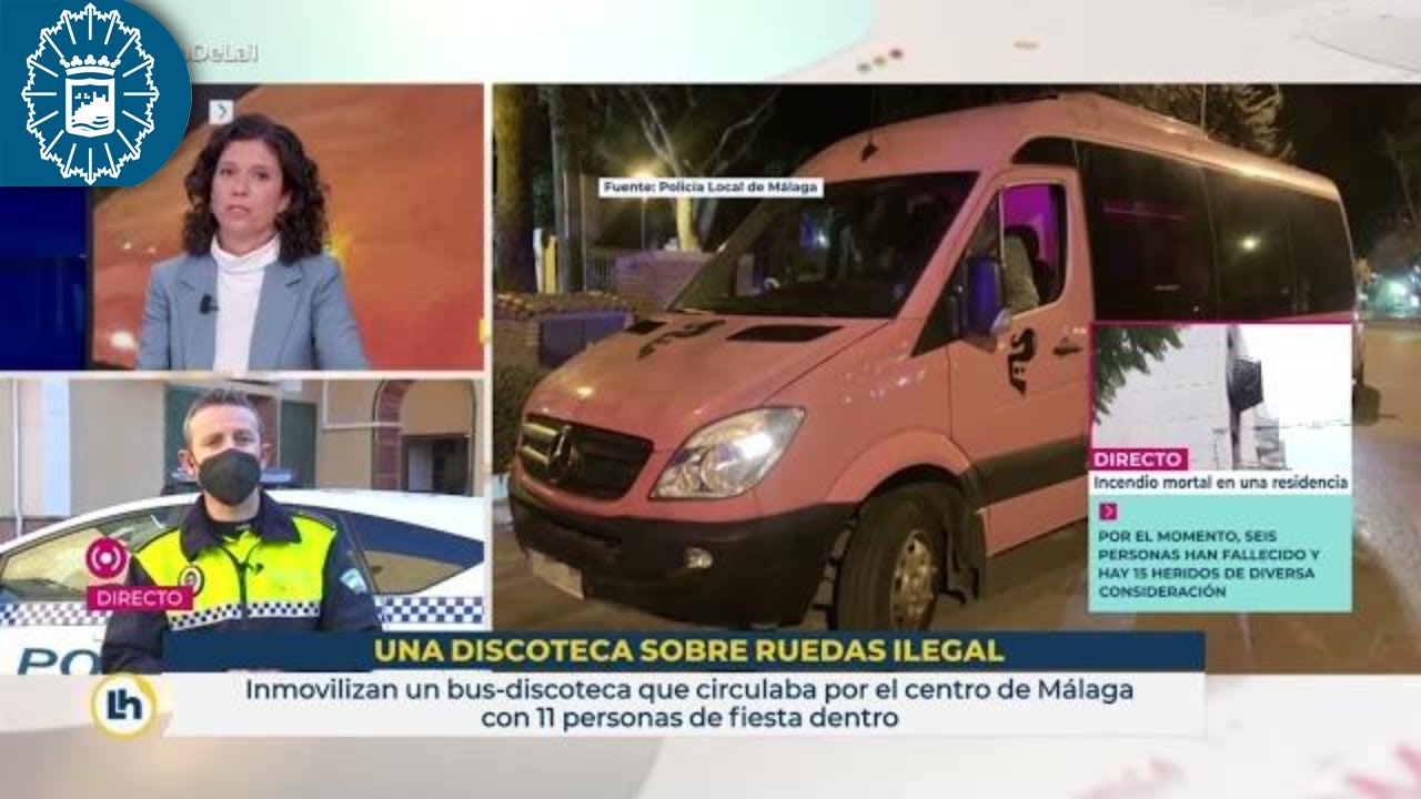 220119 #PolicíaLocalMálaga - Discobús interceptado y denunciado - Entrevista La Hora de La 1 - RTVE