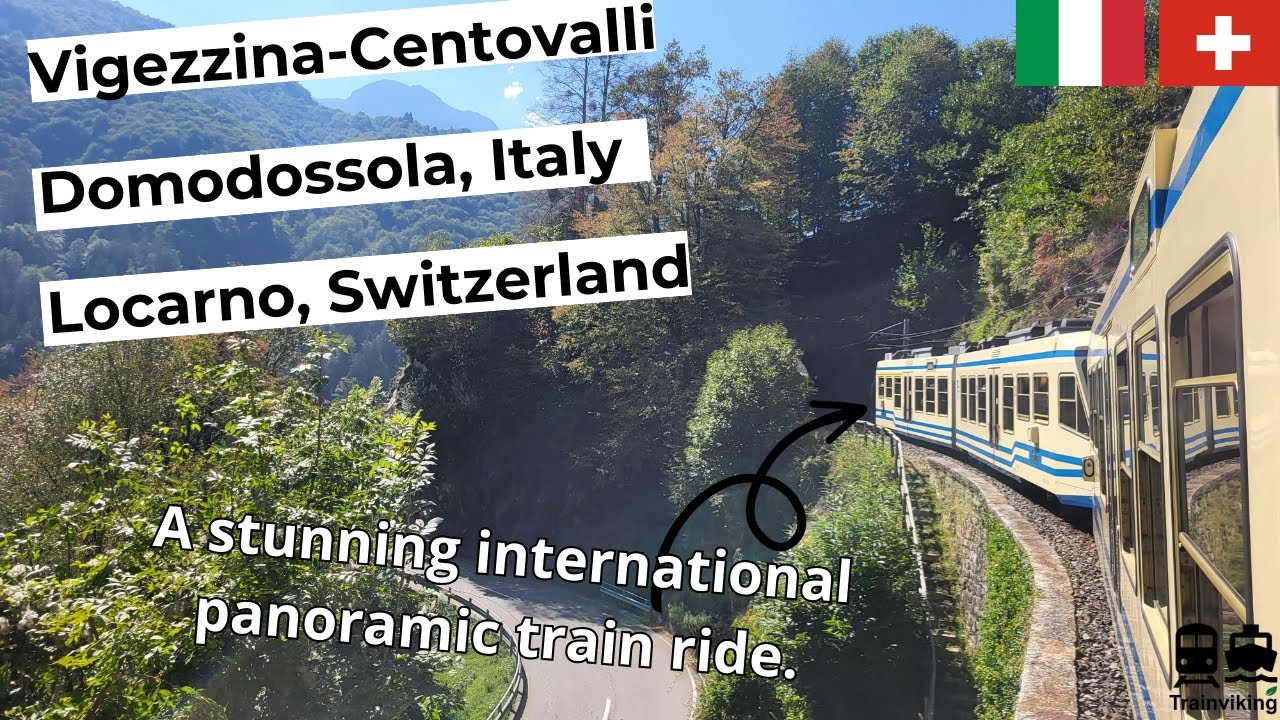 Домодоссола, Италия - Локарно, Швейцария - Железная дорога Ferrovia Vigezzina Centovalli FART в А...