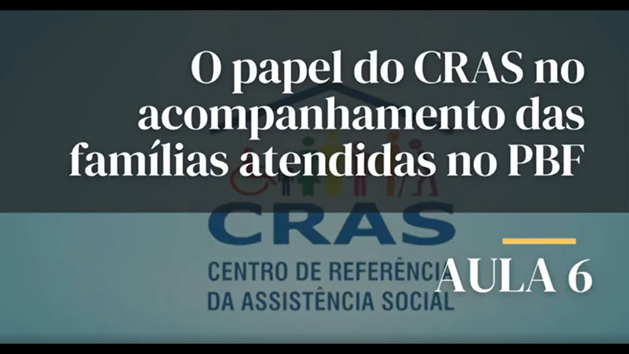 O PAPEL DO CRAS NO ACOMPANHAMENTO DAS FAMÍLIAS ATENDIDAS NO PROGRAMA BOLSA FAMÍLIA MII - AULA 6 