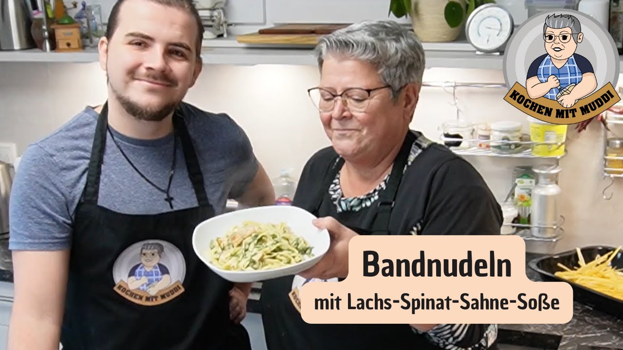 Bandnudeln mit Lachs-Spinat-Sahne-Soße