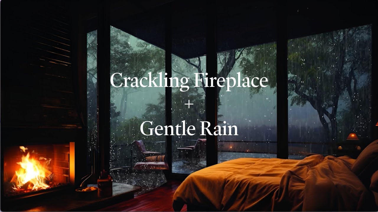 8 Hours of Cozy Fireplace & Gentle Rain 🌧️🔥 Deep Sleep, Relaxation, Insomnia Relief