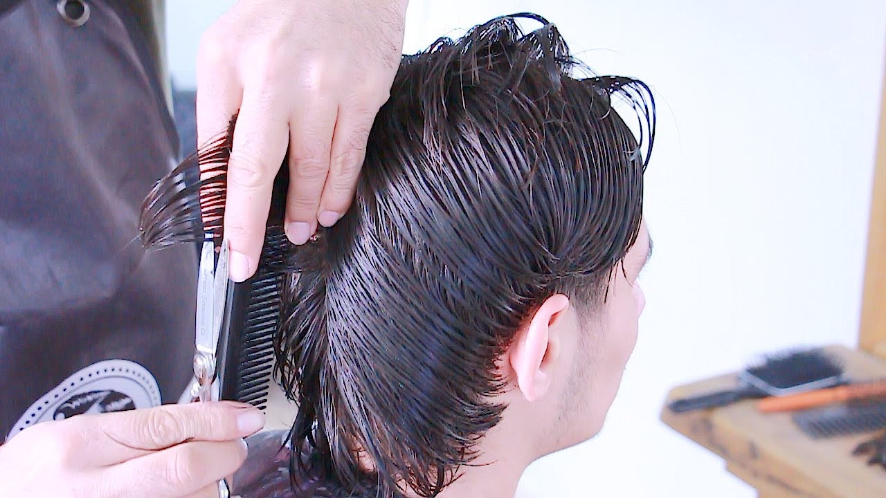 мужская стрижка ножницами | asmr barber Элнар, урок по прическе