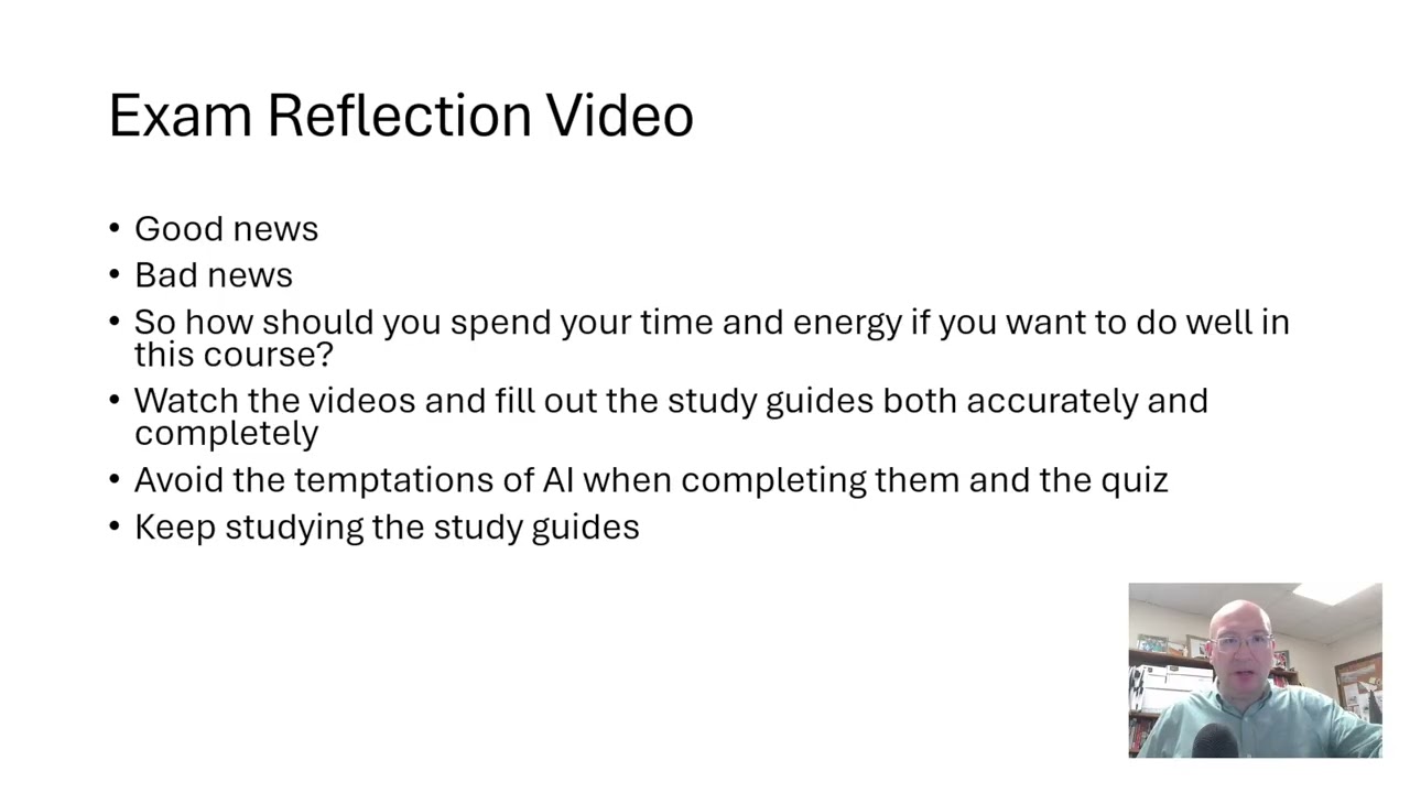 Exam Reflection Video