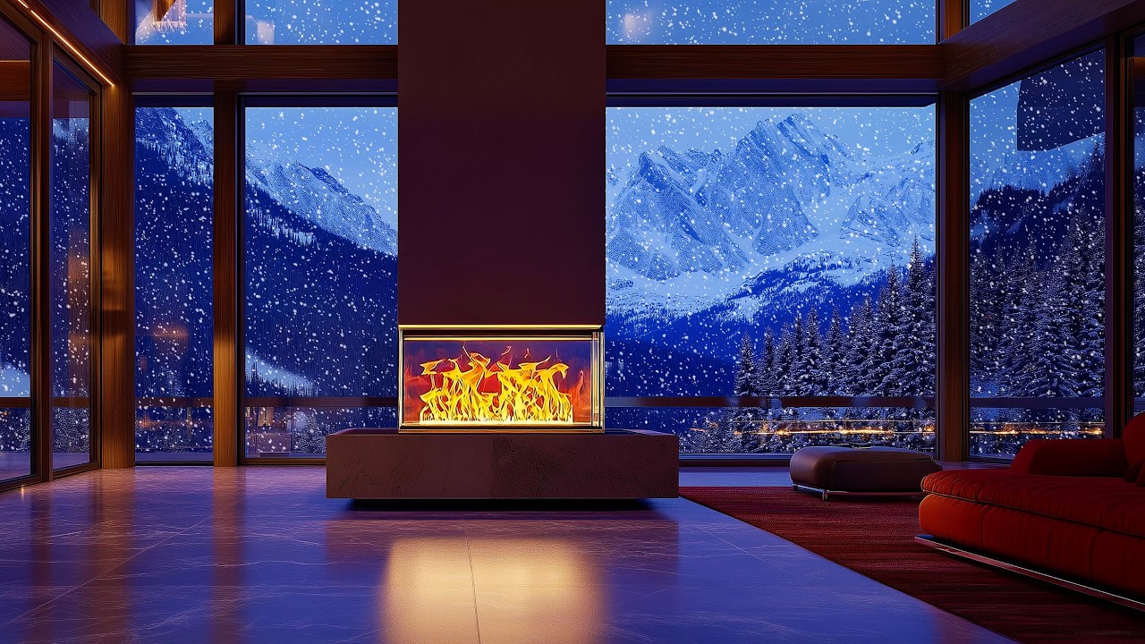 Relaxing Jazz for Nighttime | Fireplace Lounge