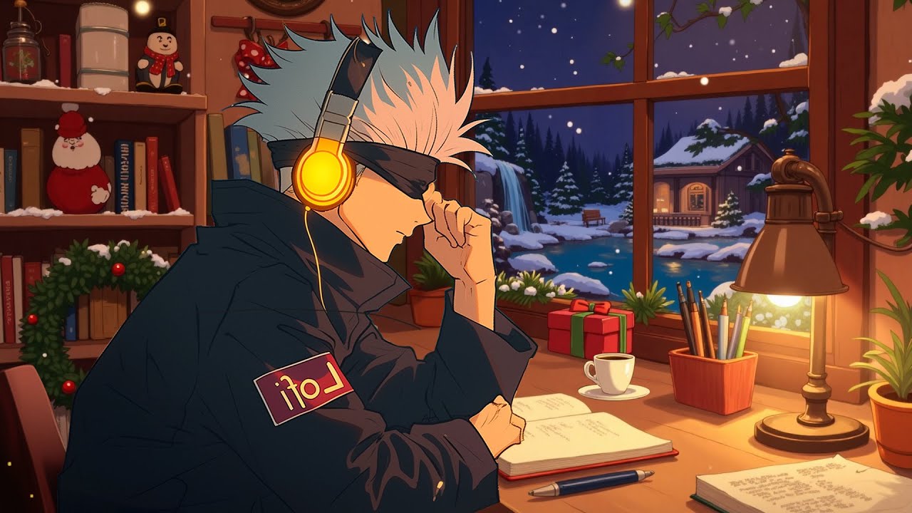 Healing Winter Night ❄️ Anime Lofi Mix – Calm Christmas Ambience for Relaxation & Quiet Focus
