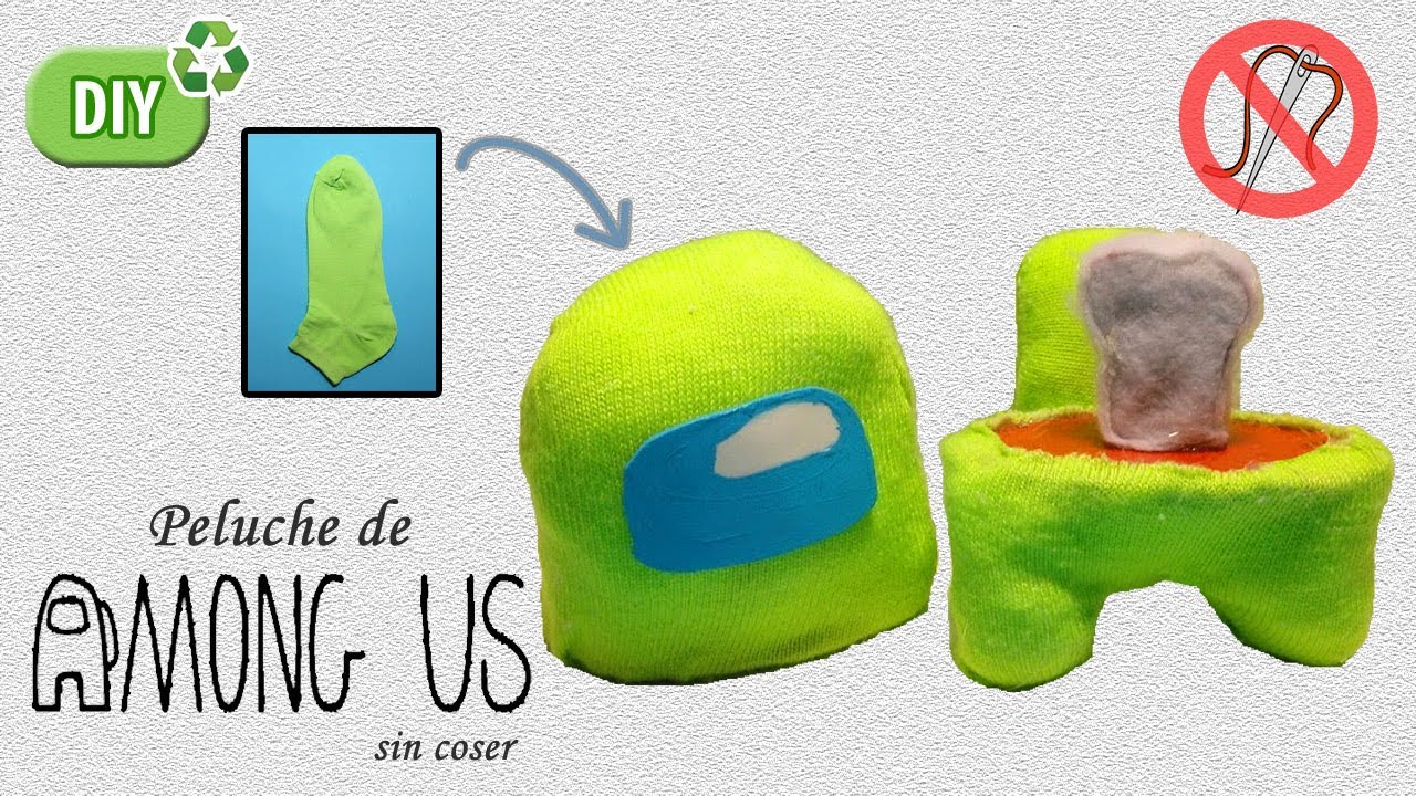 Peluche MUERTO/VIVO de Among Us (SIN coser) | DIY (con calcetines)