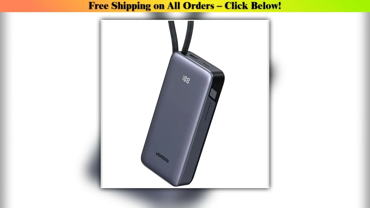 UGREEN 45W 20000mAh Built-in Type C Cable Power Bank for Samsung S25 Ultra PPS Fast Charging
