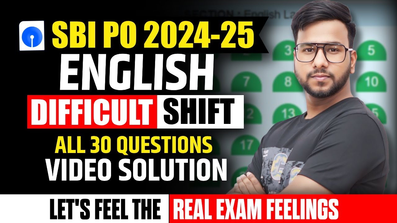 SBI PO Pre English 2024 | Complete SBI PO English Preparation | Live Mock Solutions by Varun Chitra