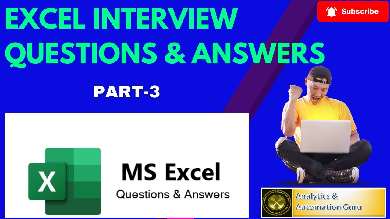 26-Advance Excel Interview Questions and Answers | Excel Questions