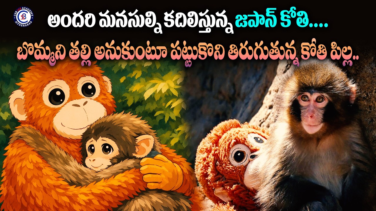 అందరి మనసుల్ని కదిలిస్తున్న జపాన్ కోతి....బొమ్మని తల్లి అనుకుంటూ పట్టుకొని తిరుగుతున్న కోతి పిల్ల...