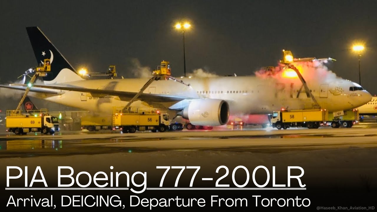 DEICING Of PIA Boeing 777-200(LR) | Arrival And Departure From Toronto Pearson! 