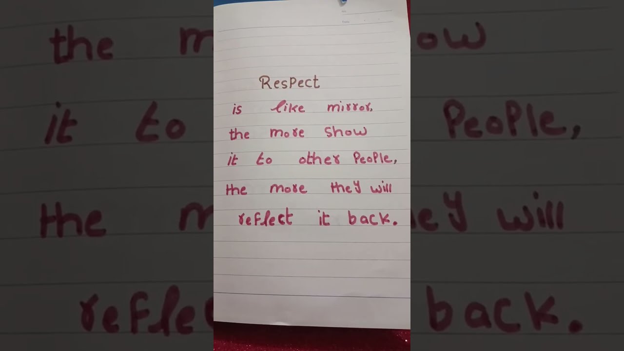 Respect is like a....