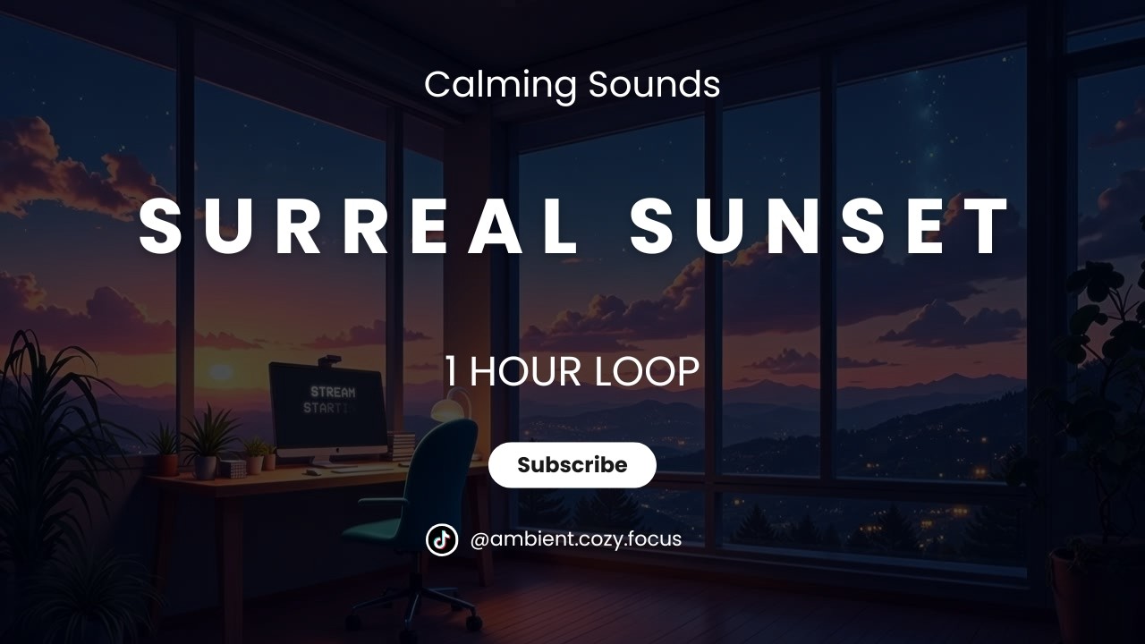 Surreal Sunset | Lofi Visuals | Soothing Nostalgic Music | Victory Lap Vibe | 1 Hour Loop