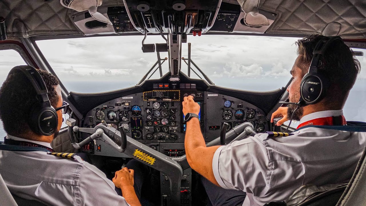 Winair Flight ST MAARTEN to ST BARTH | Cockpit View | EXTREME Take off & Landing