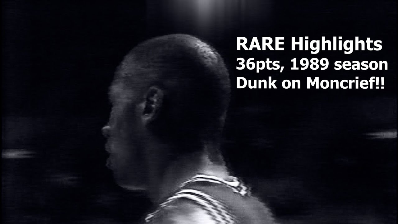 Michael Jordan - 36 points vs. Bucks & DUNK on Sidney Moncrief, 1989 Rare Highlights