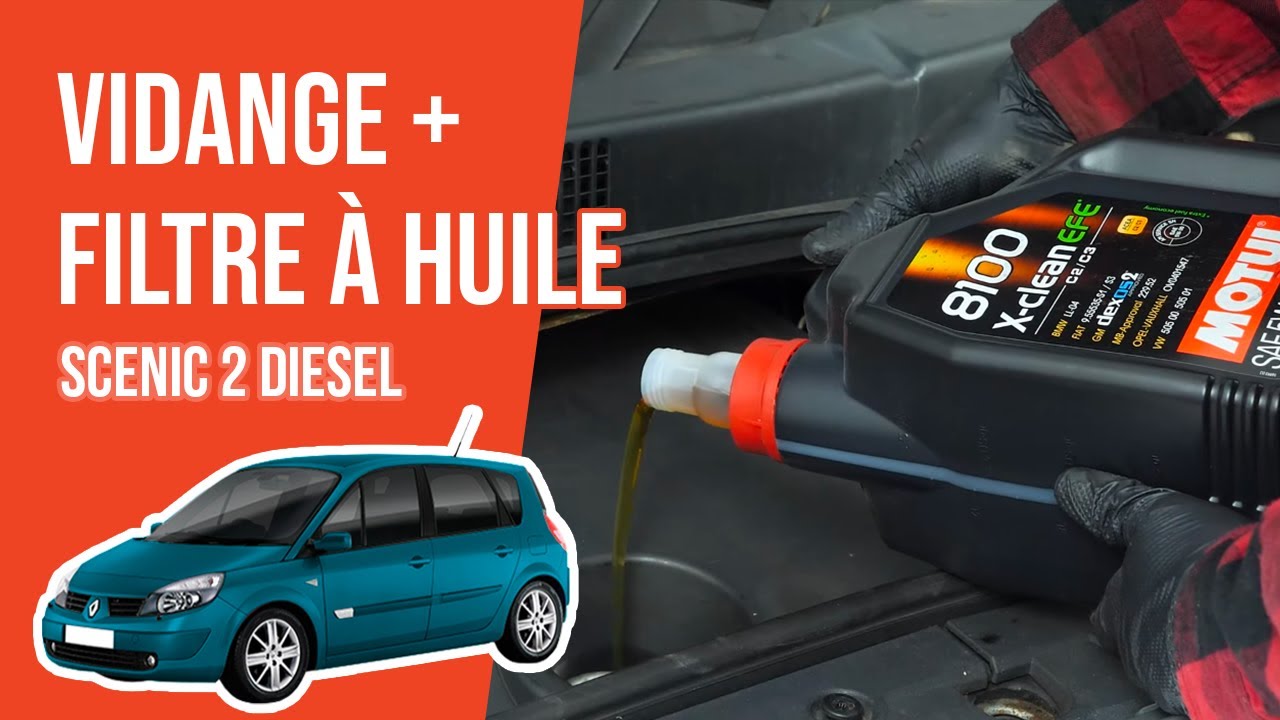 Vidange et changement du filtre à huile Scenic 2 1.9 dCi 🛢