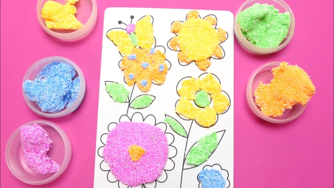 Foam Clay - Pearl Putty Playdough Floam Material - Butterfly & Flowers