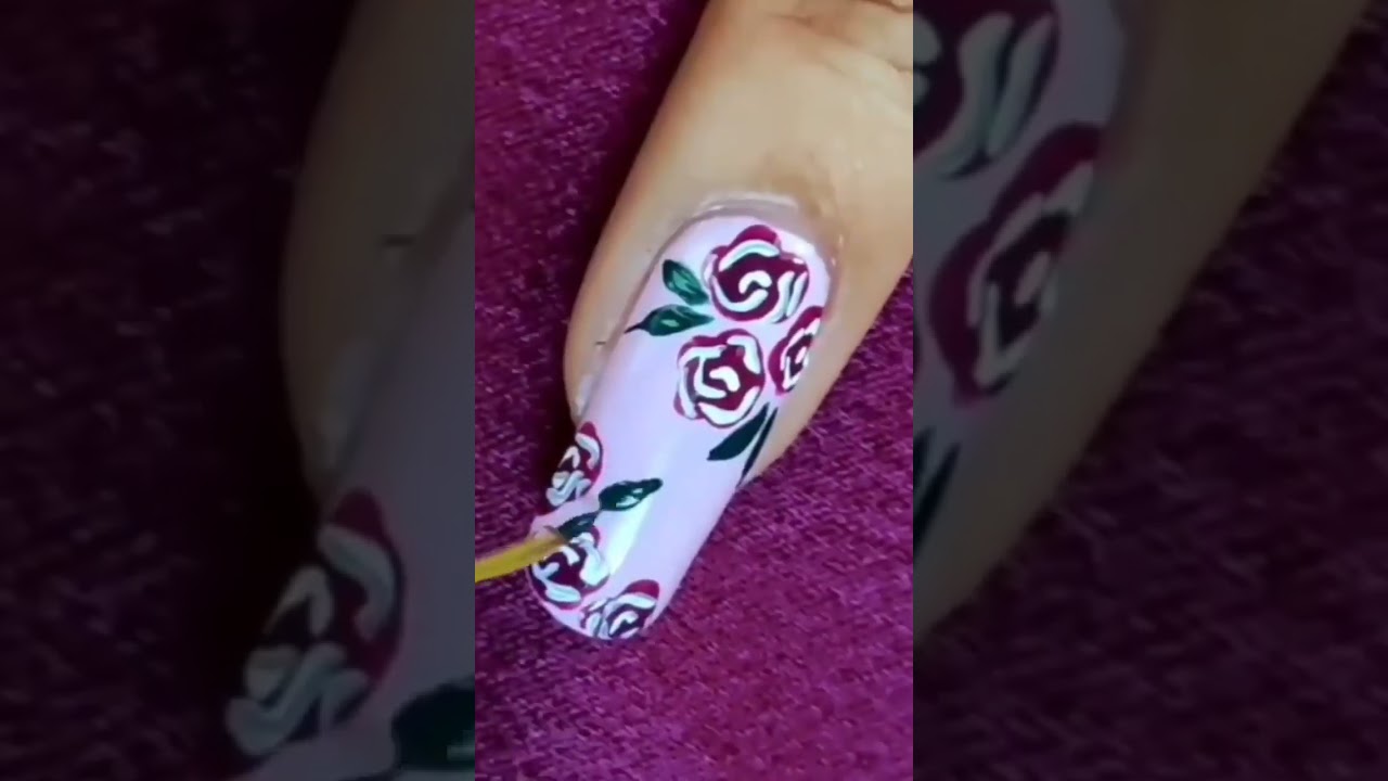 Pretty Lavender Rose Nails 🌸 Soft Floral Nail Art 