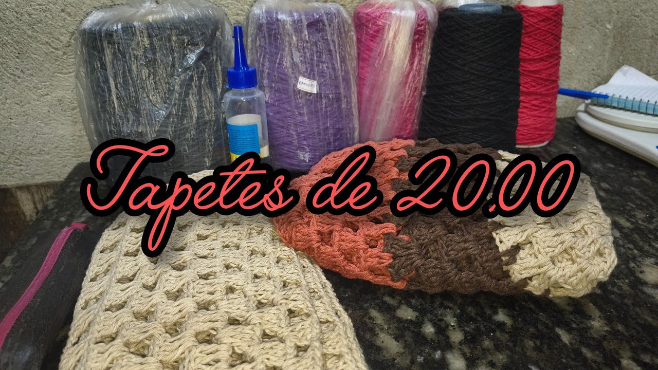 Desafio seja luz produção de 6 tapetes de 20,00 @lucianaerlichcroche 🏃🏼‍♀️