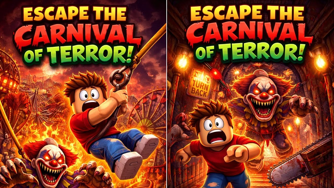 Escape the carnival of terror obby! With my friend 