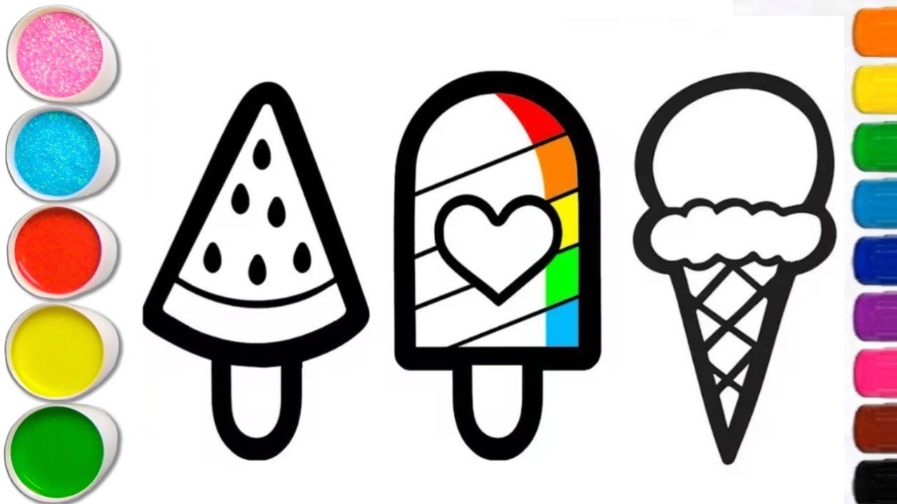 Aesthetic Ice Cream Drawing & Satisfying Colouring 