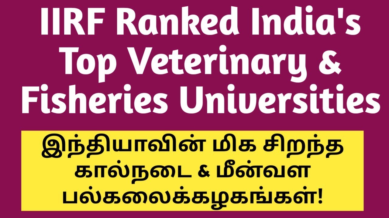 Higher Education 2026 | IIRF Ranked India's Top Veterinary & Fisheries Universities #ktvschool #iirf
